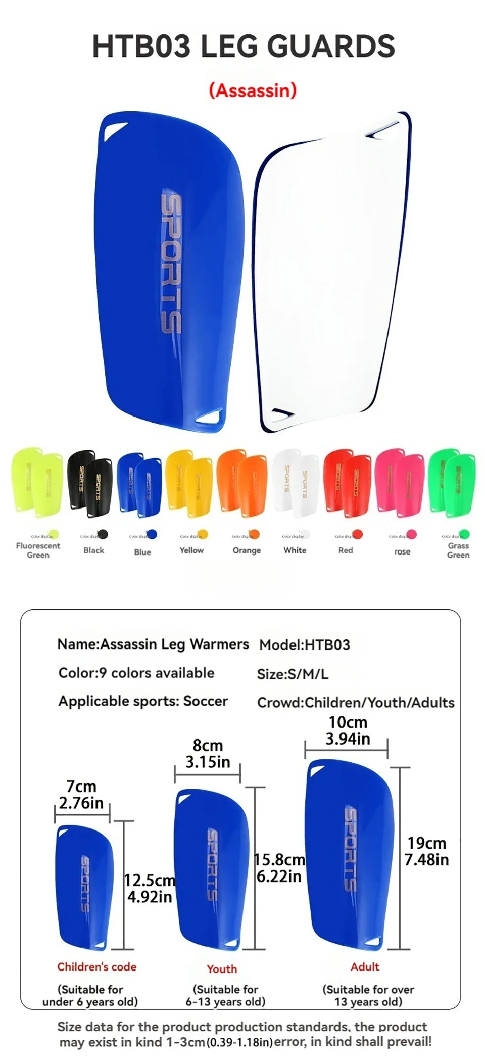 Lightweight Soccer Shin Guards